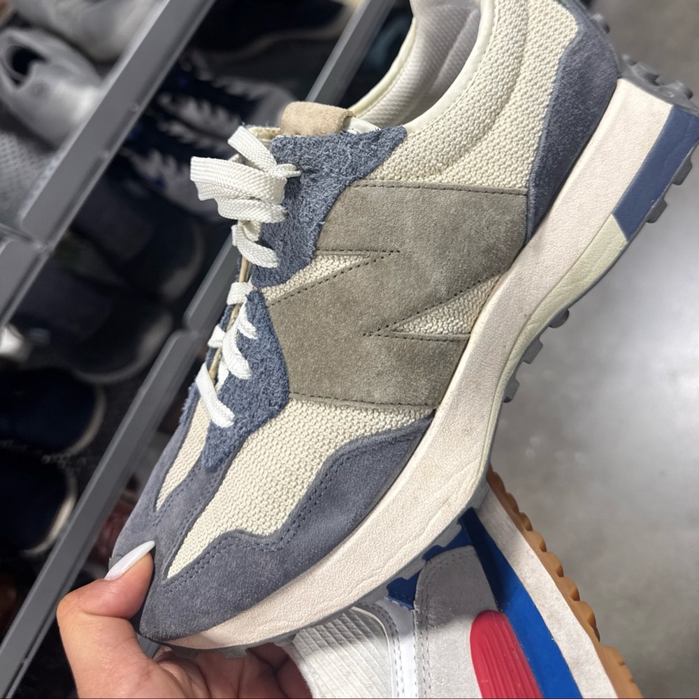 New Balance Blue and Cream Athletic Shoes